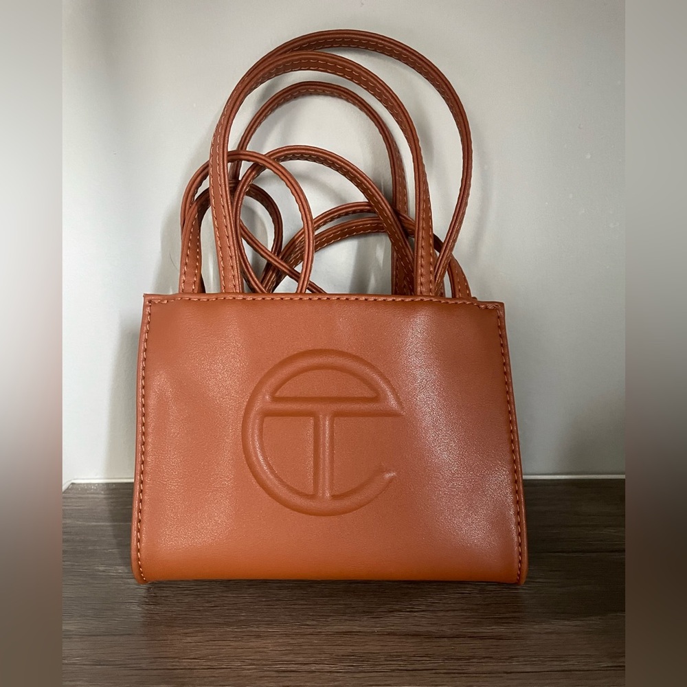 TELFAR SMALL TAN SHOPPER BAG